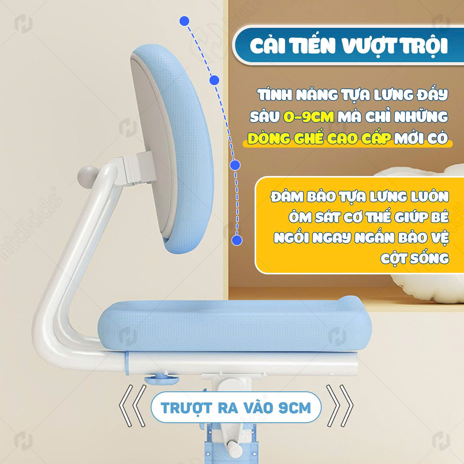 Bộ bàn học sinh tiểu học thông minh cho bé Htdkids T16 cải tiến | tăng giảm chiêu cao tay quay